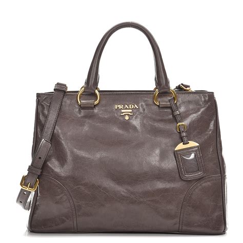 prada vitello shine fumo|PRADA Vitello Shine Top Handle Bag Fumo.